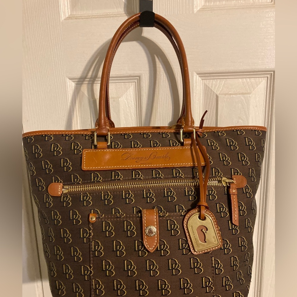 Dooney & Bourke Black and Brown Monogram Briefcase